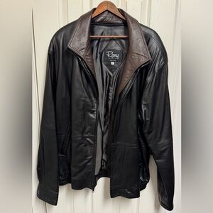 Remy Black and Brown Leather Jacket for Men